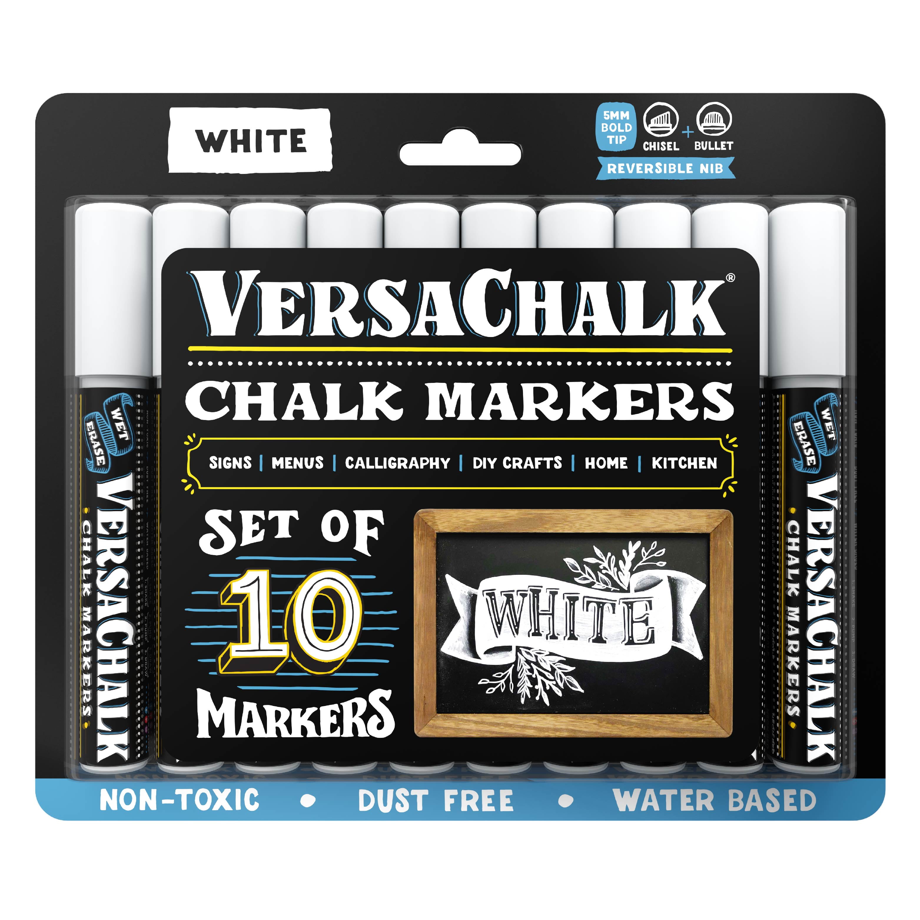 VersaChalk Bold Liquid Chalk Markers 10/PkgWhite