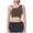 Coffee, variant on Wang6 One Shoulder Cropped Tank Tops Trendy Wireless Workout Longline Bras Seamless Running Gym Yoga Tops White XL