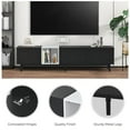 thumbnail image 5 of Minimalist TV Stand Console Table for TV's up to 80" TV, Media Entertainment Center with Large Storage Space, Wood TV Cabinet for Living Room Bedroom Office, Black, 5 of 7