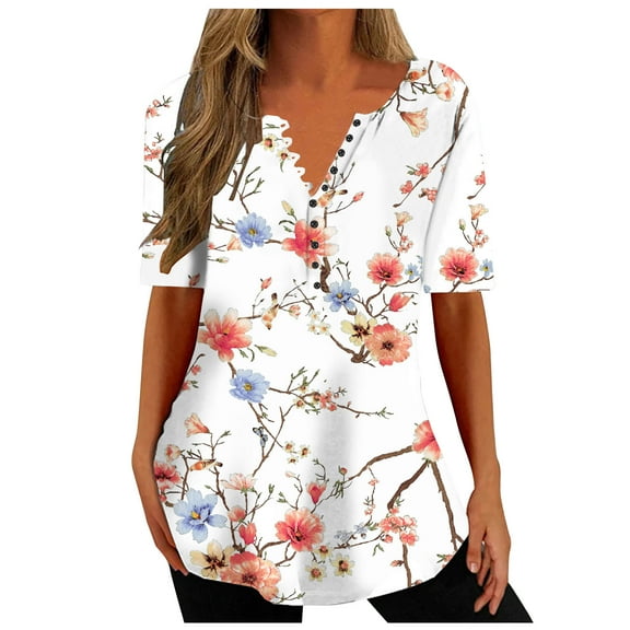 Patlollav Pntutb Womens Short Sleeve Tops,Ladies Print Casual Top/Shirt