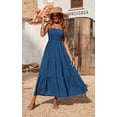 thumbnail image 3 of Women's Summer Maxi Dress 2025 Casual Boho Sleeveless Spaghetti Strap Smocked Tiered Long Beach Vacation Sundresses, 3 of 5