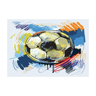 Football or Soccer player kicking ball. Colorful Watercolor effe #2 Jigsaw  Puzzle