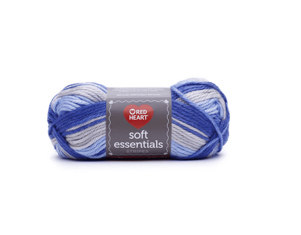 Red Heart Soft Essentials Mixed Blue Stripe Knitting & Crochet Yarn