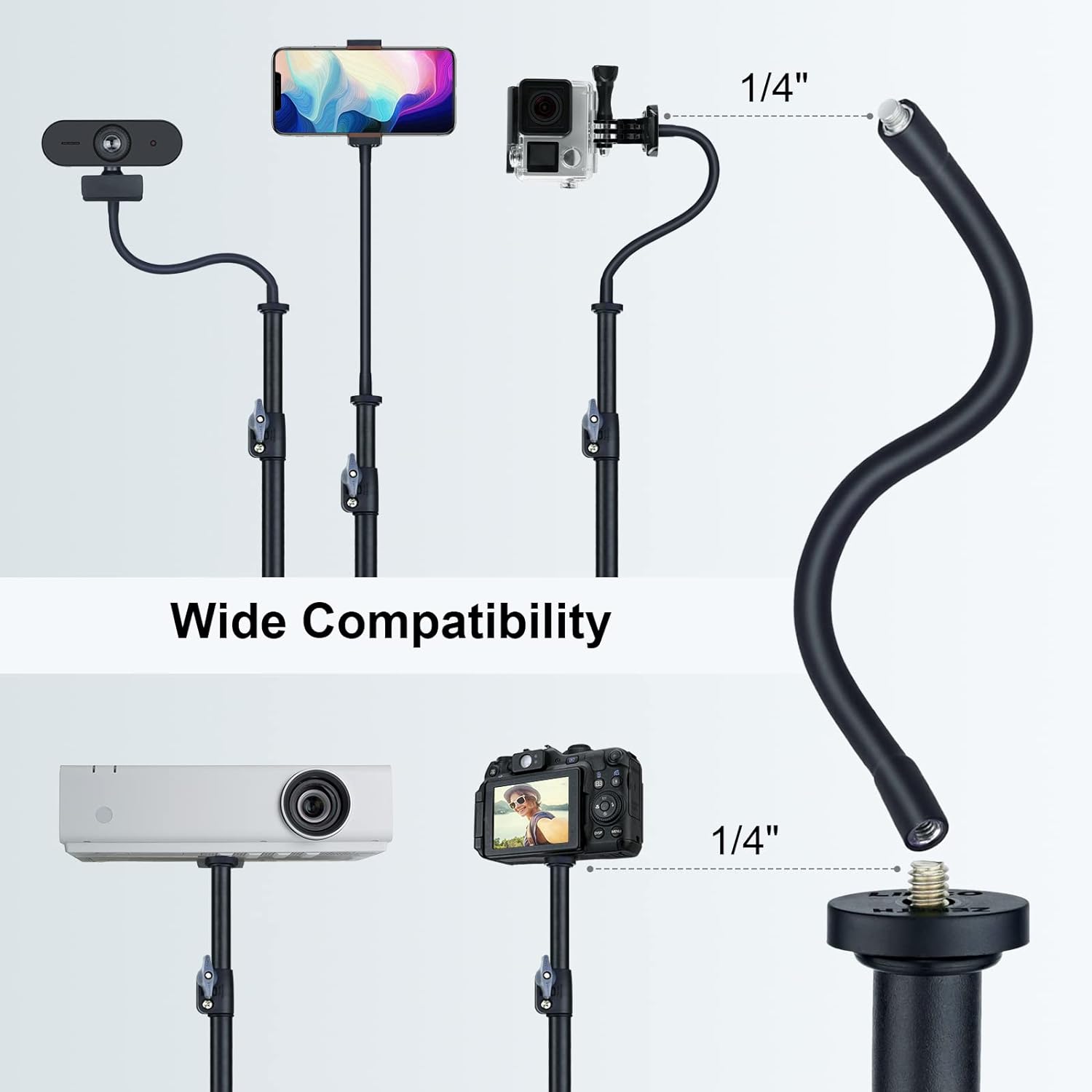 LINCO Phone Tripod 80in Selfie Stick Tripod Stand Cell Phone Tripods with Remote Phone Holder Stable Heavy Durable Metal Compatible with iPhone Samsung GoPro Smartphone