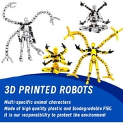 T13 3D Action Figure Set (Assembly Completed) 2 Pcs, 3D Printed Multi-Jointed, Titan 13 Action Figures, Multi-Articular Lucky Mobile Robot Nova,Desktop Decorations for Game Lovers Toys (Sliver Gold)