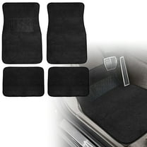 FH Group Carpet Floor Mats with Heel Pad For Auto Sedan SUV Van, Full Set, Black