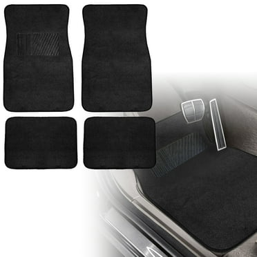 FH Group Carpet Floor Mats with Heel Pad For Auto Sedan SUV Van, Full Set, Black