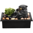thumbnail image 1 of Vensio -Tabletop Zen Water Fountain for Meditation and Home Decor, Mini Indoor Waterfall with Soft LED Light and Natural Pebbles, 5 Inch Quiet Desktop Ornament, 1 of 7