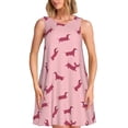 thumbnail image 1 of Xecao Teckel Chiot pour Robes d'Été pour Femmes Robes Décontractées de Plage Sans Manches T-Shirt Robe Évasée avec Poches, 1 of 7
