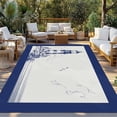 thumbnail image 2 of Lighthouse Outdoor Rug 3x5 Ft - Reversible Patio Rug Outdoor Camping Rugs, Ocean Seagull Vintage Navy Blue Coastal Boat Indoor Outdoor Area Rugs, Non-Slip Outdoor Carpet Runner for Deck/Porch, 2 of 7