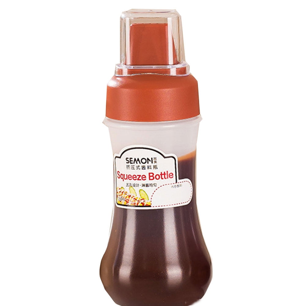 1 Pack Salad Dressing Squeeze Bottle with Lid Five Hole Camping