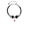 thumbnail image 2 of Delight Jewelry Crystal Hot Pink Channel Drop Big Sister Celtic Knot Leather Bead Bracelet, 7"+2" Extender, 2 of 4
