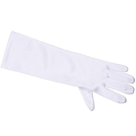 Wholesale Wedding Gloves (Girls Gorgeous Satin Medium Gloves Special Occasion Dress Formal Wedding Pageant White 0-3)