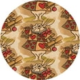 thumbnail image 1 of Ahgly Company Machine Washable Indoor Round Transitional Yellow Orange Area Rugs, 5' Round, 1 of 7