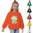 thumbnail image 5 of Odeerbi Toddler Girls Crewneck Sweatshirts Dinosaur Pullover Sweatshirts Children's Fall Winter Sweatshirt Heart Print Long Sleeve Sweater Top Red, 5 of 5