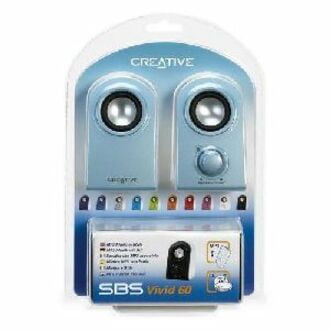 Creative 2.0 Speaker System, 6 W RMS, Light Blue