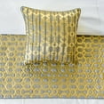 thumbnail image 3 of The HomeCentric King / Queen / Twin Gold & Grey Decorative CA King 86"x18" Bed Runner WITHOUT Pillow Cover, Lattice, Trellis, Quilted, Bead Embroidery Bed Scarf on Jacquard fabric- Aurelia Latticegold, 3 of 5