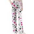 thumbnail image 3 of Hearthz Valentines Day Pj Pants Love Heart Pattern Women Sleep Pants Spring Drawstring Straight Leg Women’s Lounge Pants, 3 of 6