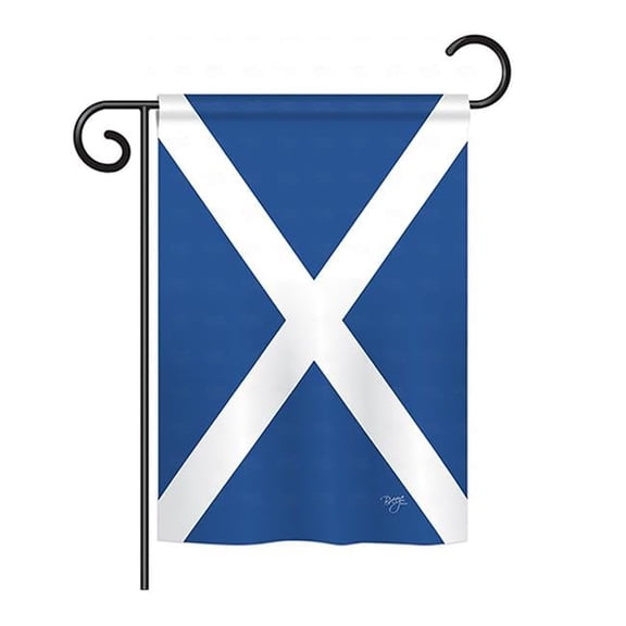 Breeze Decor BD-CY-GS-108076-IP-BO-D-US13-BD 13 x 18.5 in. St. Andrews Cross Flags of the World Nationality Impressions Decorative Vertical Double Sided Garden Flag Set with Banner Pole