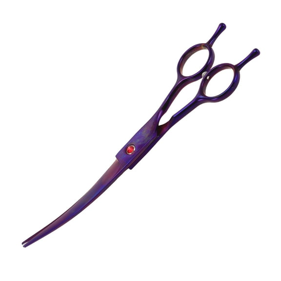 Unique Bargains Dog Grooming Scissors Ergonomic Handle Purple