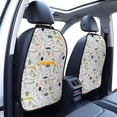 thumbnail image 3 of Kdxio Easter Rabbit Print 2 Pack Car Kick Mat Seat Cover Back Protector Mat with Pockets for Organizer Backseat Protector and Storage Anti Kick Pad for Vehicles, 3 of 9