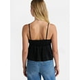 thumbnail image 3 of No Boundaries Satin Cami with Lace Trim and Tie, Women's, 3 of 5