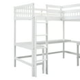 thumbnail image 4 of MAYEERTY Wood Twin Size L-Shaped Loft Bed with Ladder and 2 Built-in L-Shaped Desks, White, 4 of 16