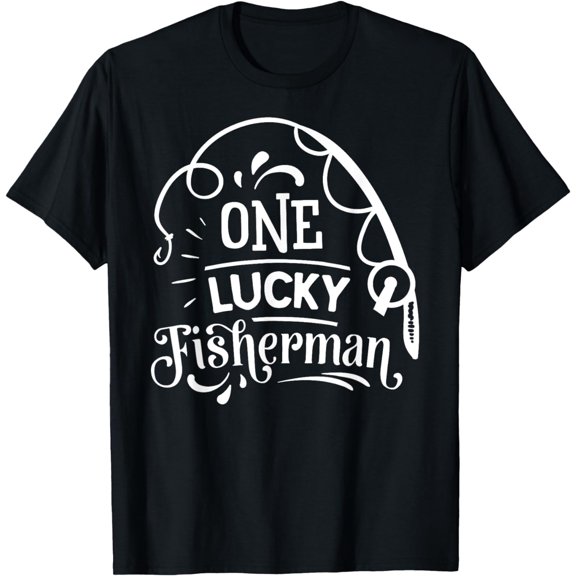 One Lucky Fisherman Matching Couples Fishing T-Shirt mens t shirt，black，women，funny，misfits，men，journey，t-shirt