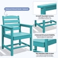 thumbnail image 3 of KINGYES All Weather Outdoor Dining Chairs Set of 2, HDPE Oversized Patio Chairs, Aruba Blue, 3 of 9