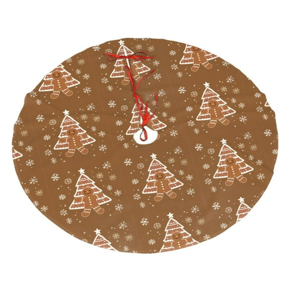 Christmas Tree Skirt 30" Ginger Christmas Tree (7) Xmas Tree Skirts Mat for New Year Holiday Christmas Party Decorations