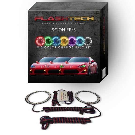 Flashtech RGB Multi Color Changing LED Halo Ring kit for 2012-2016 Scion FR-S Headlights
