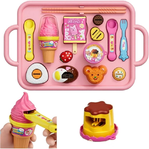 Jelly Strawberry Pudding Set,Food Pudding Feeding Toy,Pretend Play Food Kitchen Accessorie,Novelty Early Education Strawberry Puddi-ng Toy,Early Education Play House Toys,Interactive Educational Toys