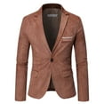 thumbnail image 1 of BOBOGOJP Blazer for Men Two Button Blazer Working Buttonholes Suit Jacket (Khaki,4XL), 1 of 5
