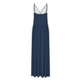 thumbnail image 4 of Women Summer 2025 Maxi Dress High Slit Deep V Neck Vacation Spaghetti Strap Casual Boho Sundress Wear To Cocktail, 4 of 4