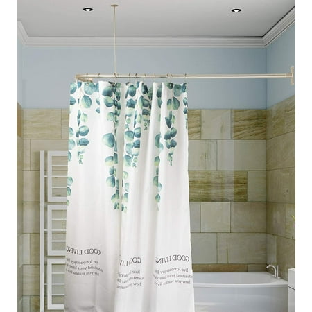 L Shaped Shower Curtain Rod, Bathroom Bathtub Corner Shower Curtain Rod