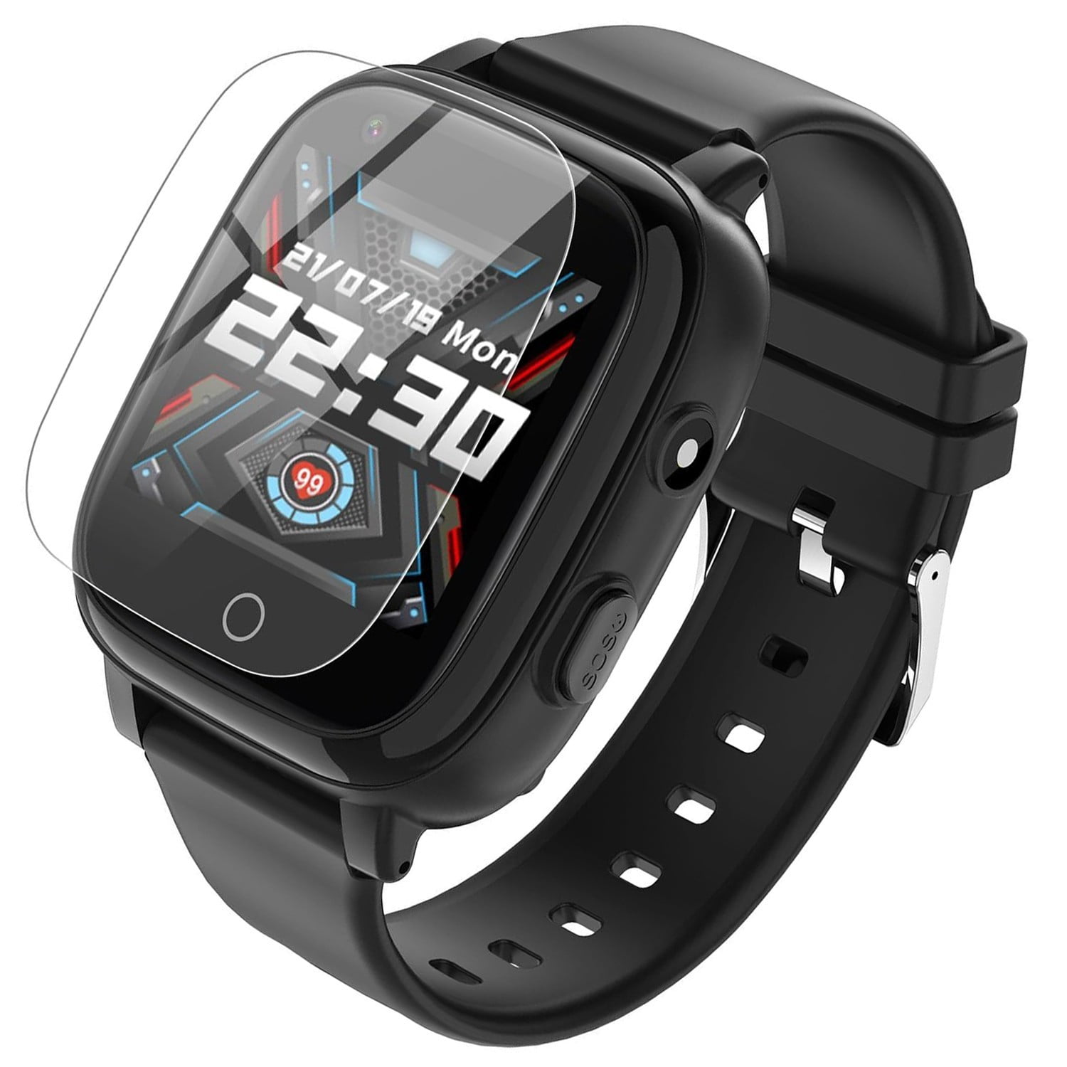 TOPCHANCES Smart Watch for Kids, 1.54" 4G Smartwatch with LBS GPS Tracker, Video Call, Bump-to-Friend, SOS, Camera, Games, Kids Watch Birthday Educational Gift for Age 3-15 Boys Girls, Black