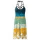thumbnail image 4 of ICHUANYI Clearance Fashion Women Casual Sexy V-Neck Printing Dresses Summer Sleeveless Lace Up Pullover Dress(Dark Blue, S) ICHUANYI WER2023081110529, 4 of 4
