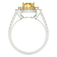 thumbnail image 4 of 1.615 ctw with Simulated Diamond Halo Accents Anniversary Ring for Women | Round Cut Natural Citrine | Hyperallergenic Solid 18K White/Yellow Gold, 4 of 5