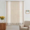 thumbnail image 3 of Beige Striped Sheer Curtains 108" Extra Long, Farmhouse Luxurious White Stripes Modern Abstract Light Filering Curtains, Privacy Drapes Simi Floor to Veiling Curtain for Living Room Window Treatment, 3 of 9