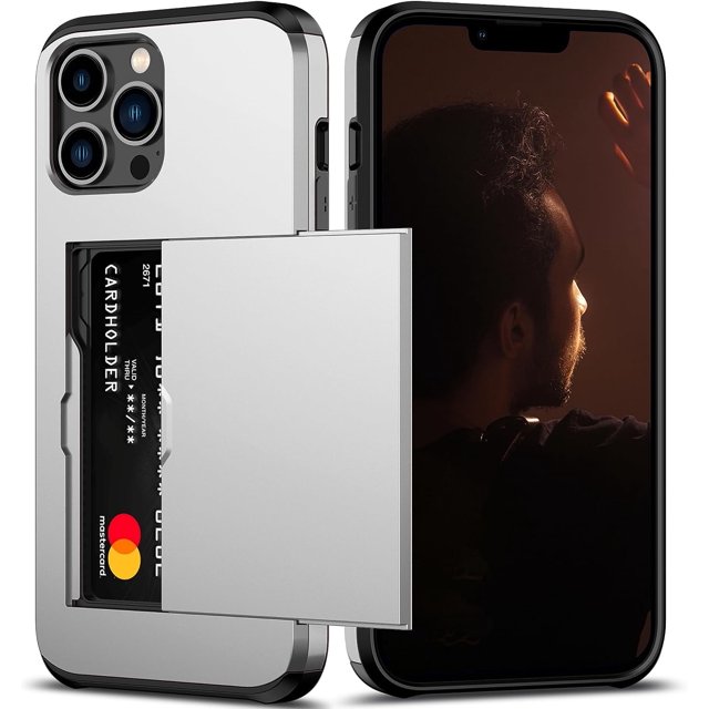 KOMI for iPhone 12 Pro Max Case with Card Holder Heavy Duty Protective Dual Layer Shockproof Hidden Card Slot Slim Wallet Case for iPhone 12 Pro Max for Men&Women (Black)