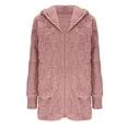thumbnail image 4 of Giftesty Women's Loose Fit Solid Multi-Color Hooded Long Sleeve Plush Soft Warm Casual Fleece Coat, 4 of 5