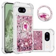 thumbnail image 1 of Funda para Google Pixel 8A 5G con Brillo Líquido Flotante, Purpurina, Parachoques y Anillo Giratorio Soporte, 1 of 5