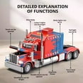 thumbnail image 2 of Anmyjuly 1/24 Metal Diecast Semi Truck Toy with Lights and Sounds, Trailer Model for Boys 4-7 Years Old, Red, 2 of 8