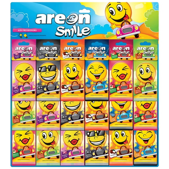 Aromatizante Para Auto Areon Dry Smile Con 36 Pzs Surtido