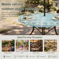 thumbnail image 6 of Round Outdoor Tablecloth with Umbrella Hole and Zipper, Teal Beach Coastal Tablecloth with Elastic Waterproof, Summer Nautical Starfish Shell Coral Vintage Patio Table Covers for 45" - 54" Tables, 6 of 9