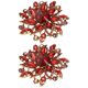 thumbnail image 5 of piezas broche de flores Retro diamante moda ropa traje solapa ramillete accesorios rojo, 5 of 5