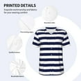 thumbnail image 5 of Fotbe Navy Blue And White Stripes Baseball Jersey Shirt for Men and Women, Casual Short Sleeves Button Down T-Shirt-Small, 5 of 9