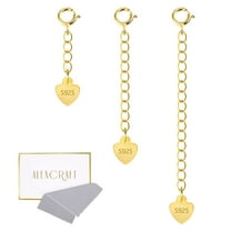 Alexcraft Gold Plated Necklace Extender, 925 Sterling Silver Durable Chain Extenders, Necklace Bracelet Anklet Jewelry Extension for Women (1 2 3 Inch)