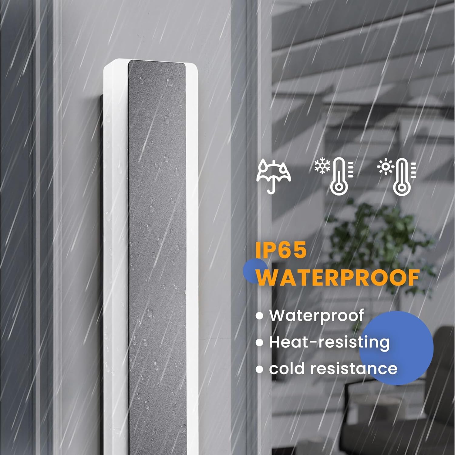 47inch Outdoor Wall Sconces Dimmable 3000K-6000K Exterior Wall Lights Waterproof Modern Wall Mounted Light Fixture with Remote Control
