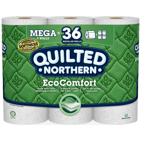 Quilted Northern EcoComfort Toilet Paper, 9 Mega Rolls (= 36 Regular